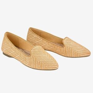 Birdies Blackbird Loafers in Honey Herringbone Raffia, size 7.5